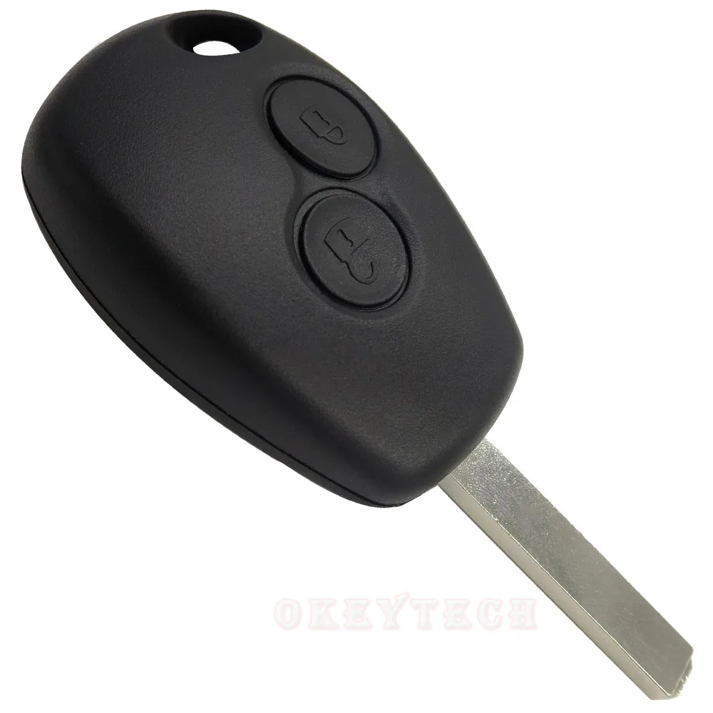 OkeyTech 2/3 przycisk Uncut pusty klucz wymiana obudowa kluczyka do samochodu Case Fob dla Renault Dacia Modus Clio 3 Twingo Kangoo obudowa kluczyka