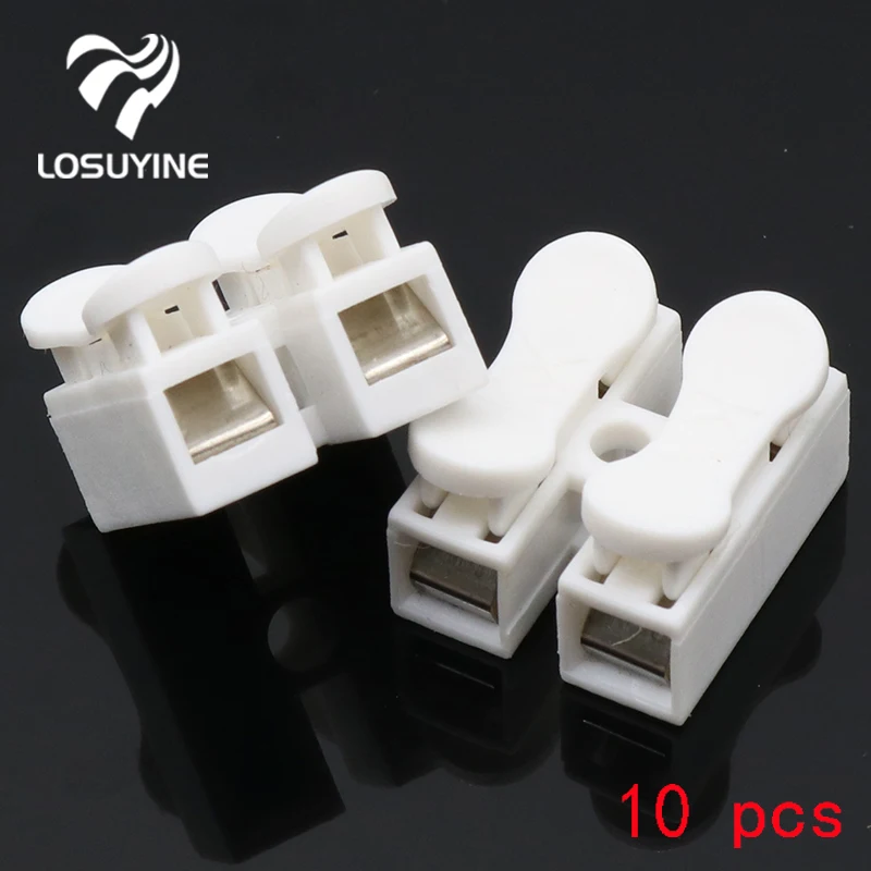 10x 2p Spring Connector wire with no welding no screws Quick Connector cable clamp Terminal Block 2 Way Easy Fit for led strip