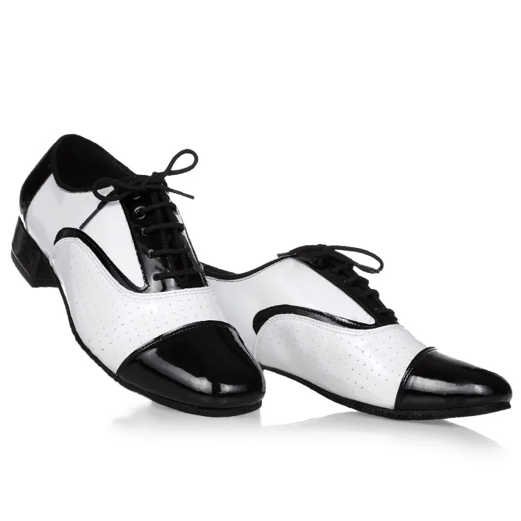 Zapatos de baile para hombre, zapatillas de deporte masculinas, de cuero, cuadradas, de baile latino, formales