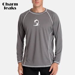 Charmleaks Uomini Escursioni Camicia Rashguard Dry-Fit Manica Lunga Corsa e Jogging Camicette Loose Fit Protezioni Top UPF 50 + Traspirante abbigliamento da spiaggia