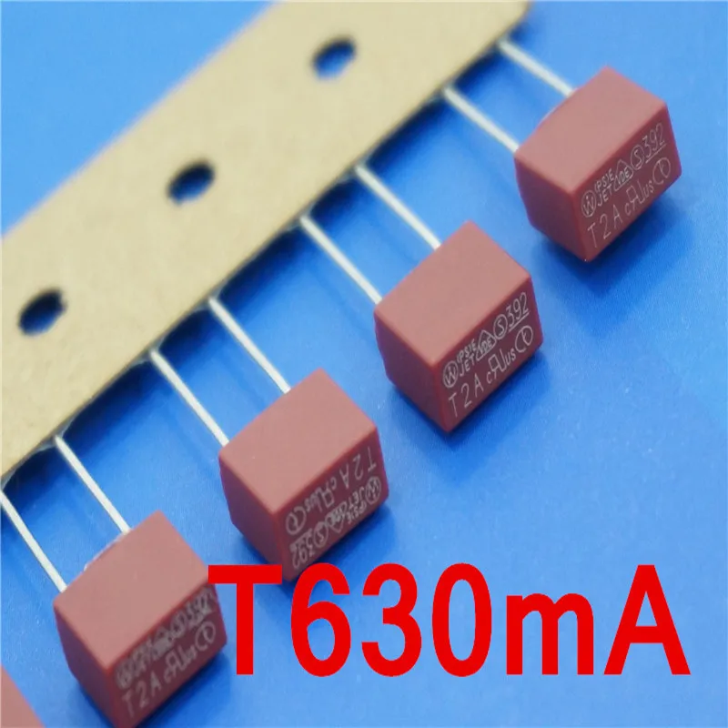 (10 pcs/lot) T630mA 250V TE5 Slow Blow Subminiature Fuse, UL VDE RoHS Approved, 630mA, 0.63Amp.