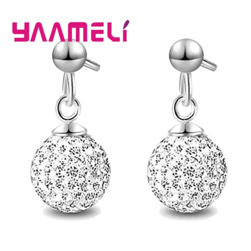 New Fashion Super Shiny Colorful Cubic Zirconia Earrings Jewelry For Women Girls Present 925 Sterling Silver Crystal