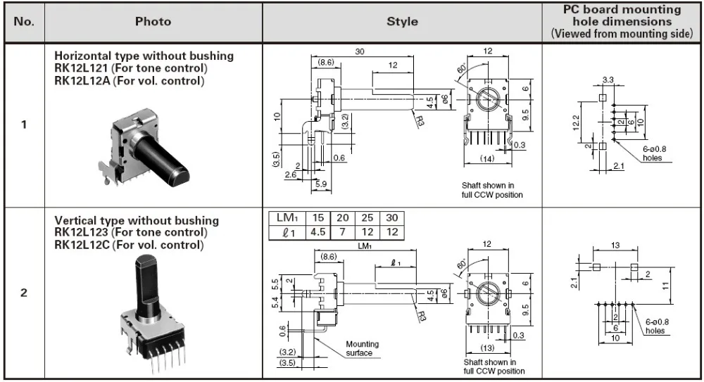 ALPS12 Тип потенциометра громкости тона 50K японский оригинальный 12 мм горизонтальный изолированный вал RK12L серия HIFI DIY