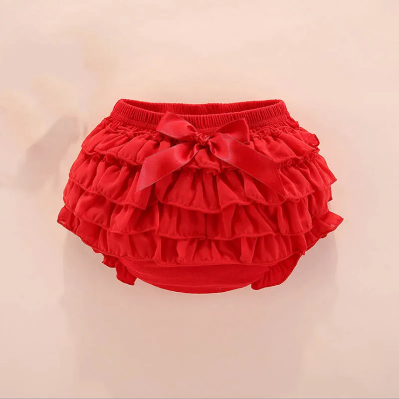 Bow Baby Shorts Cotton Lace Baby Girl Ruffled Cute Baby Diaper Set Summer Newborn Shorts Seersucker Baby Girl Clothes Clothing