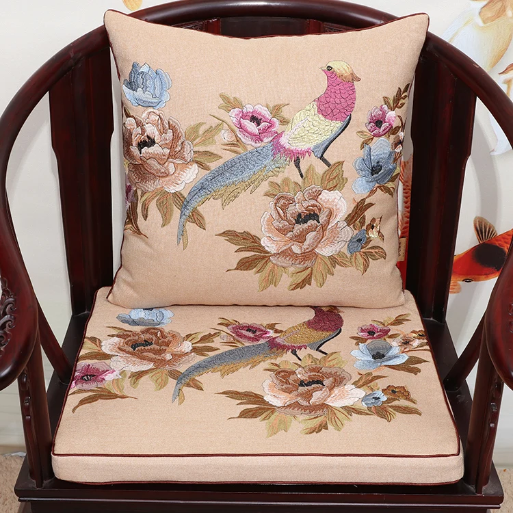 Custom Chinese Flower Comfort Seat Cushion Sofa Armchair Dining Chair Pad Home Office Decor Lumbar Pillow Non-slip Sitting Mats