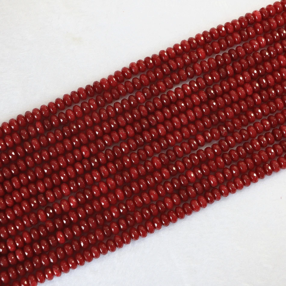 Best-selling red natural stone carnelian onyx agat 2*4mm 5*8mm beautiful stone abacus faceted loose beads diy gift Jewelry B151