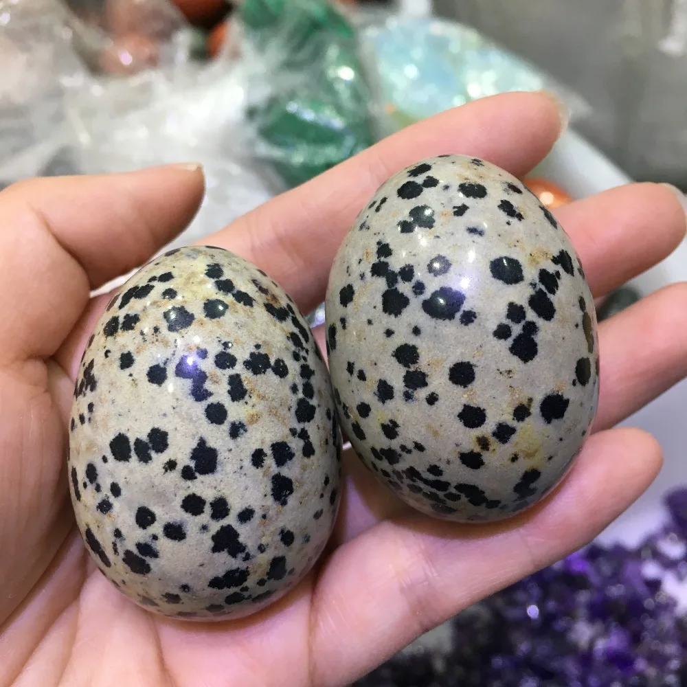 1pcs Natural and beautiful speckled stone crystal egg specimen decoration collection for gift