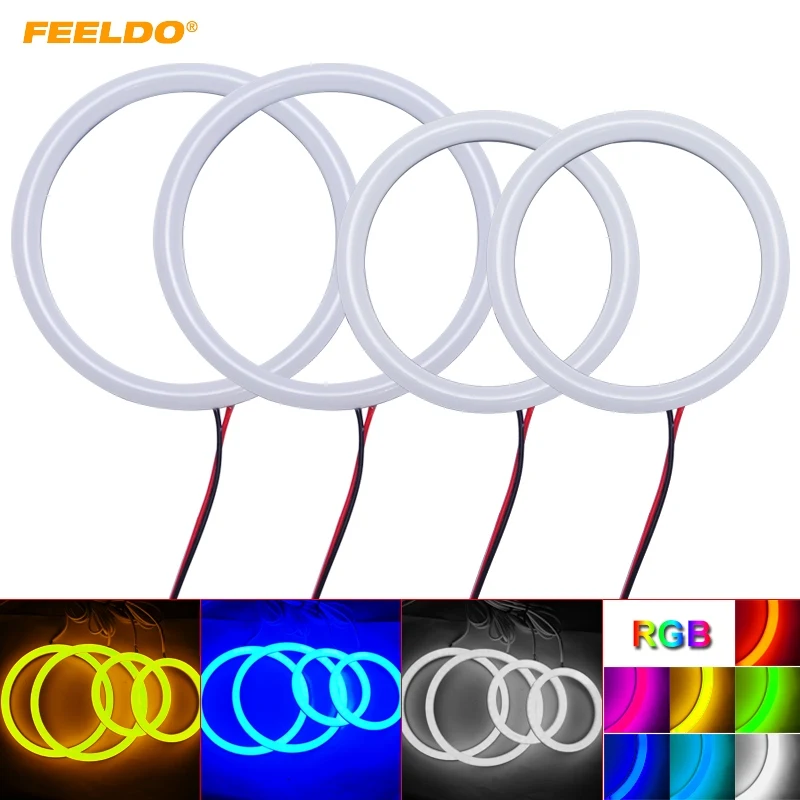 

FEELDO 2X100mm 2X80mm Auto Halo Rings Cotton Lights SMD LED Angel Eyes for VW Magotan Running Light #HQ4697