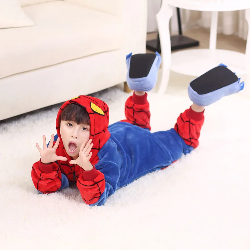 Kigurumi Spider Pajamas Animal Party Cosplay Costume Flannel Man Women Onesies Game Cartoon Animal Sleepwear