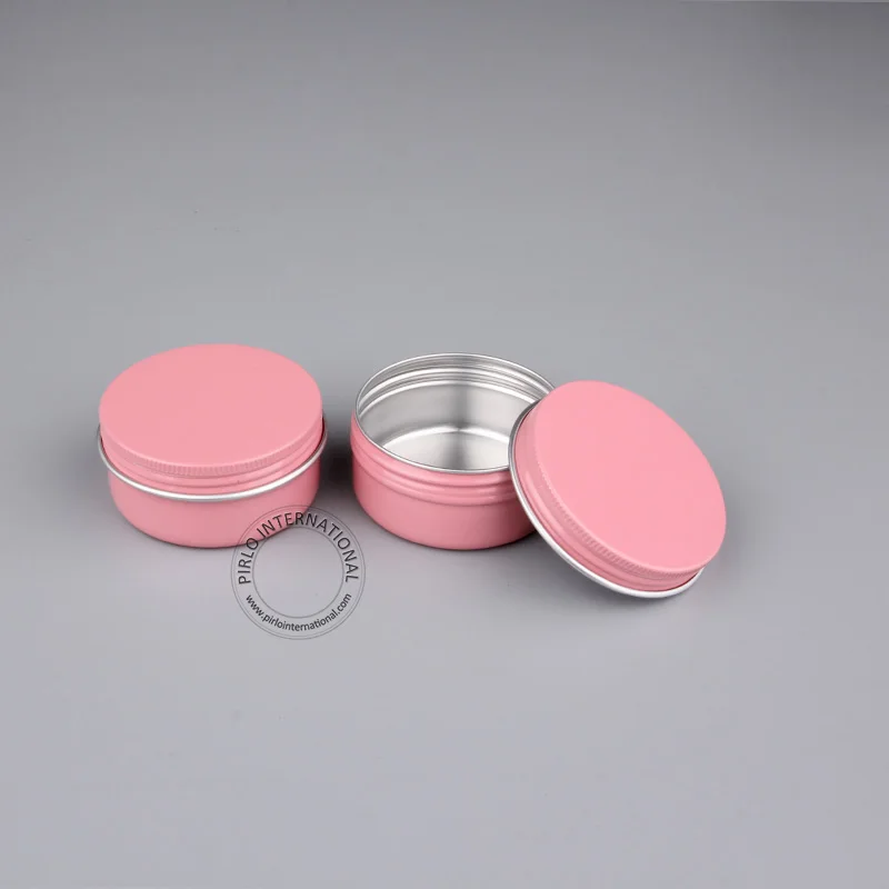 

Wholesale 50g 100% Excellent Pink Aluminium Cream Jar, Empty Metal Powder Containers, Candy Box