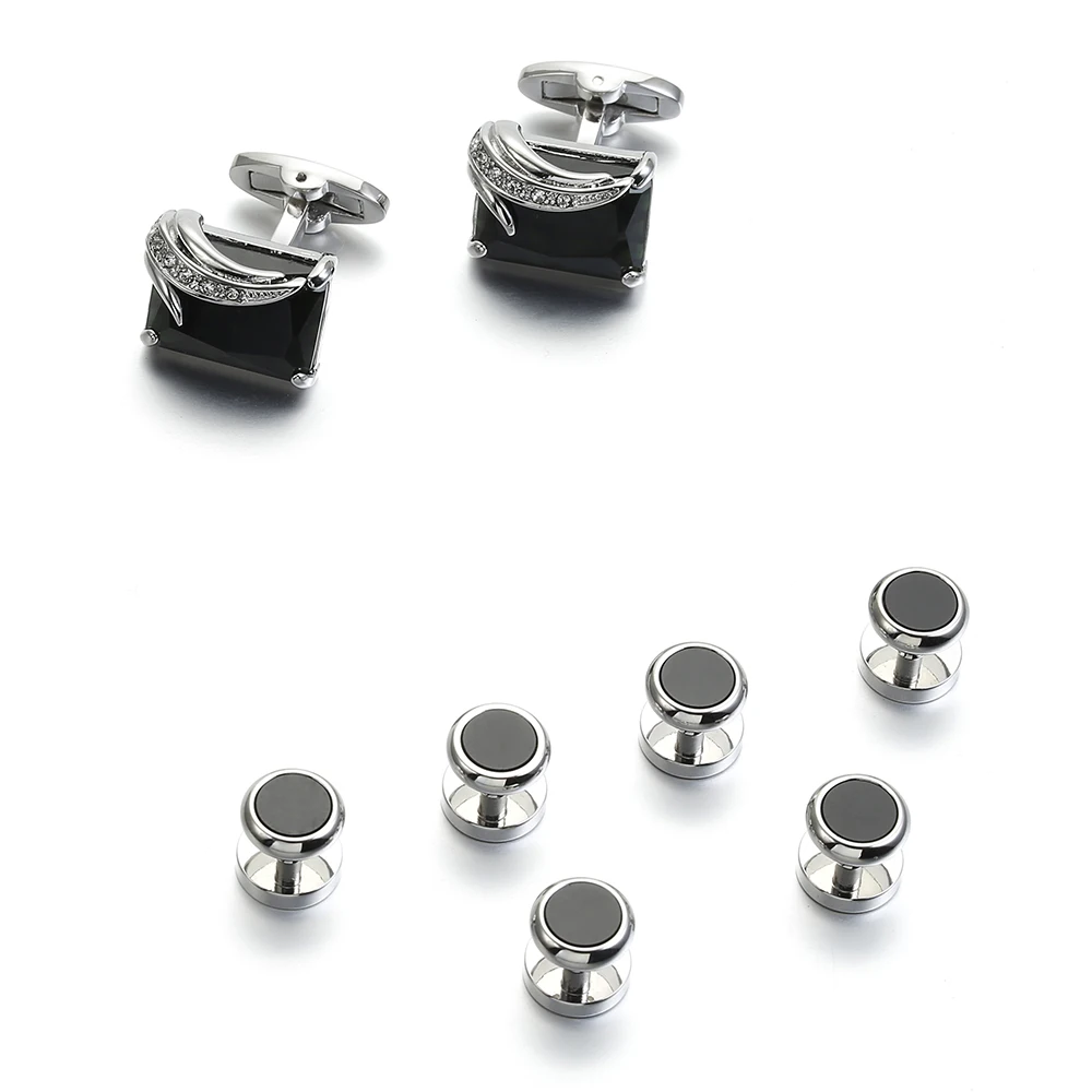 VAGULA Cufflinks Studs in 8PCS Set Luxury Gemelos Button Links Trendy Tuxedo Collar Stud 410