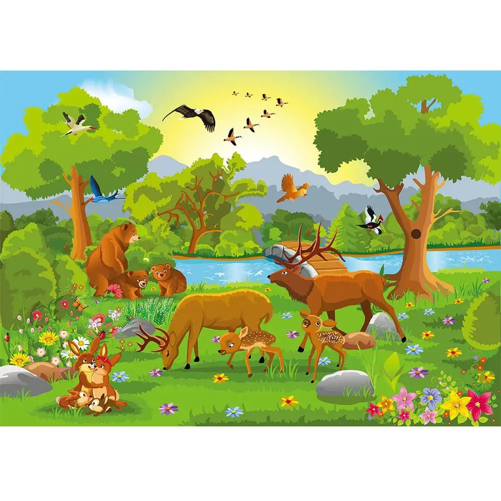 Animals Jungle Safari Vinyl Cloth Photography Backdrops For Baby Children Photo Studio Photobooth Camera Photo Shootings