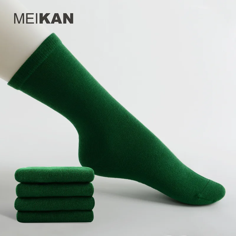 MEIKAN Colorful Combed Cotton Socks, Mid-Calf Casual Socks for Men and Women, High-Quality Socks, MK1226, Brand,12Pairs,Random
