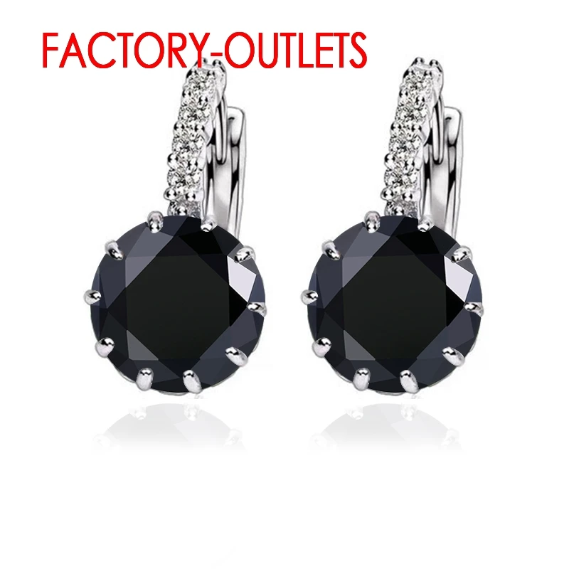 Fast Shipping Luxury Colorful Genuine 925 Sterling Silver Jewelry AAA Cubic Zirconia Hoop Earrings For Women Factory Price