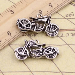 4pcs Charms Motorcycle Motorcross 34x16mm Tibetan Bronze Silver Color Pendants Making Findings Handmade Antique DIY Jewelry