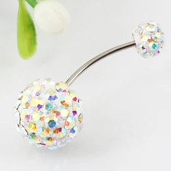 Belly button ring balls body Piercing jewelry Navel bar belly ring 20G 316 surgical steel 0.8mm earring two uses Nickel-free