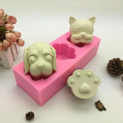 Dog Face Palm Silicone Cake Decoration Mold Animal Cupcake Making Modeling Chocolate Resin Sugarcraft Polymer Clay Mould K185