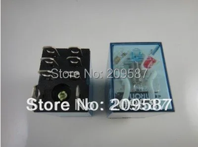 

10set 110V AC Coil Power Relay DPDT LY2NJ HH62P-L JQX-13F 10A With Socket Base