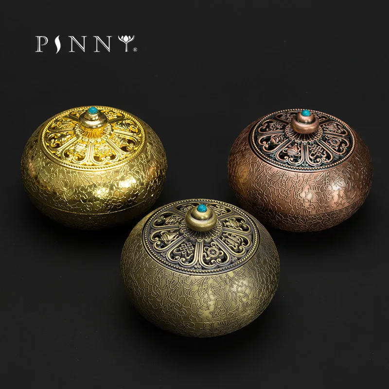 

PINNY Alloy Retro Incense Burners Large Coil Sandalwood Censer Nepalese Metal Crafts Cone Incense Base Zen Decor