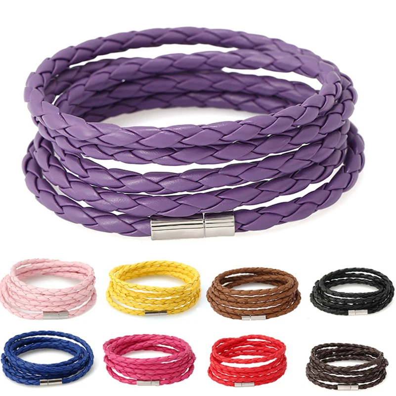 New Brand Casual Wrap Bracelets Genius PU Leather Braid Alloy Toggle-Clasps Friendship Multilayer Bracelets Bangles Al