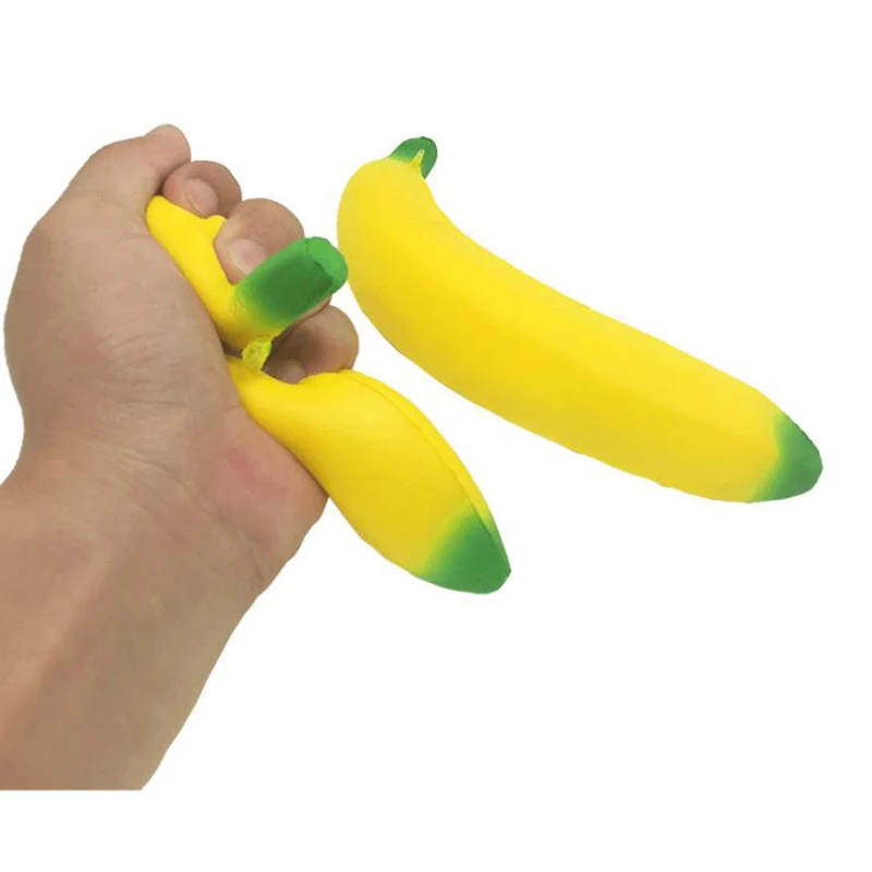 Jumbo Kawaii Banana Squishy Simulation Fruit PU Soft Slow Rising Squeeze Toys Phone Straps Scented Stress Relief Kid Toy Gift