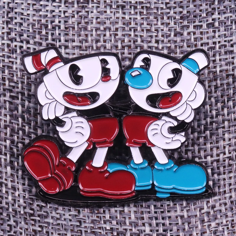 Cuphead badge cute game pins cartoon character Mugman brooch funny gift