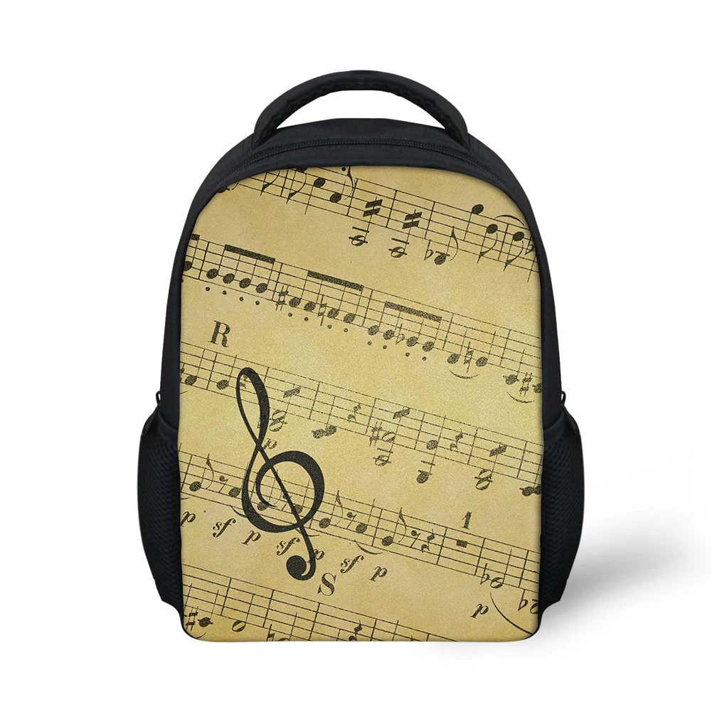 ELVISWORDS Children School Bags Retro Music Notes Pattern School Backpack For Girls Boys Kindergarten Kids Bag Mochila Escolar