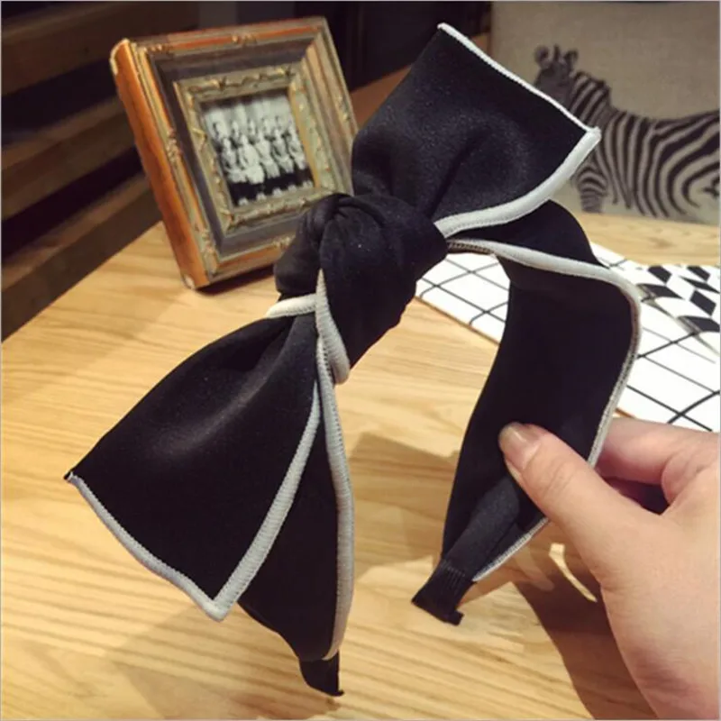 Korean Boutique Hairband Black White Bowknot Headband Women Girls Hair Head Hoop Bands Accessories For Women Scrunchy Hairbands