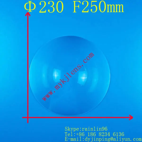 

Fresnel lens Diameter 230mm focal length 250mm PMMA material lamp light ,flash light,stage lights ,industrial light fresnel lens