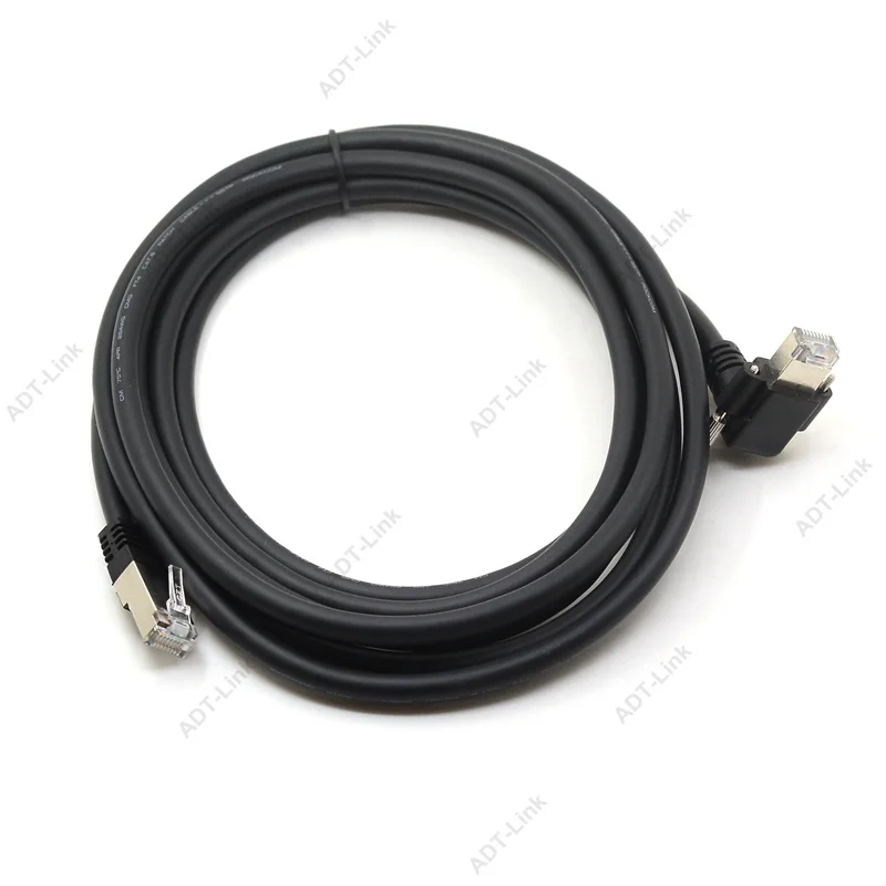 GIGE Camera Cable Cord GigE Vision RJ45 Cable Screw Lock Industrial Camera Machine Vision elbows 90 degrees Angled Design