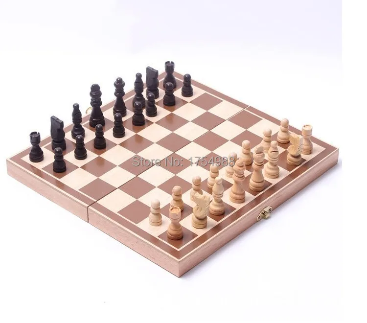 Wooden chess, high-grade chess, folding International Chess Set Board Game 30cm x 30cm Foldable Kids Gift Fun