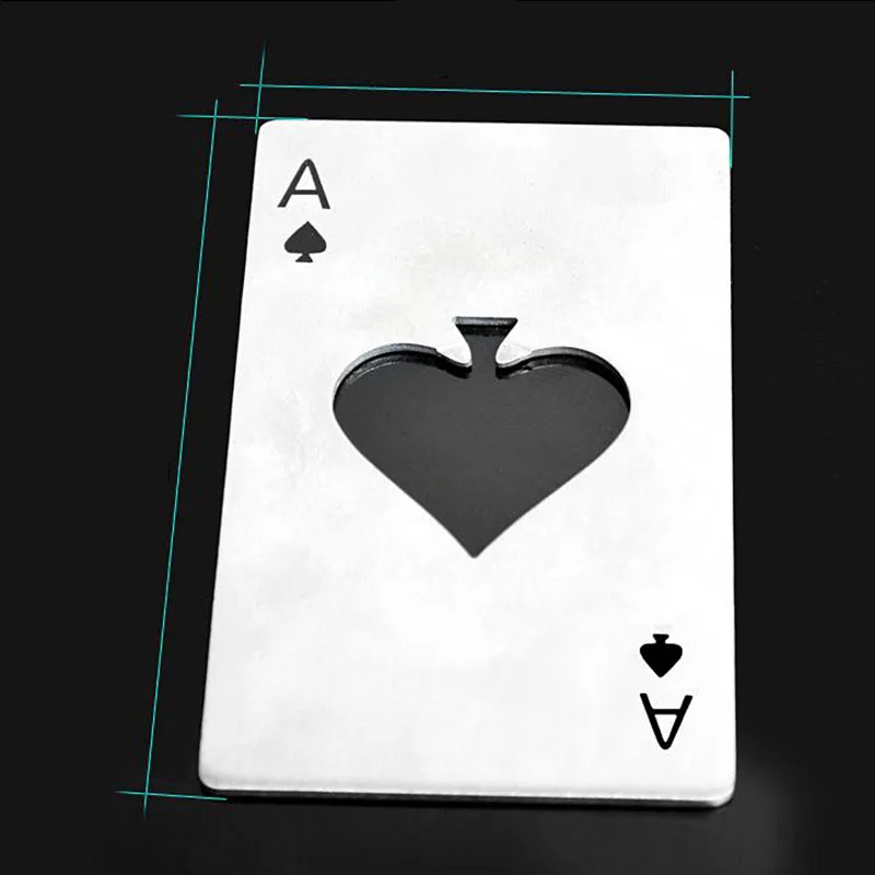 New Stylish Hot Sale 1pc Poker Playing Card Ace of Spades Bar Tool Soda Beer Bottle Cap Opener Gift