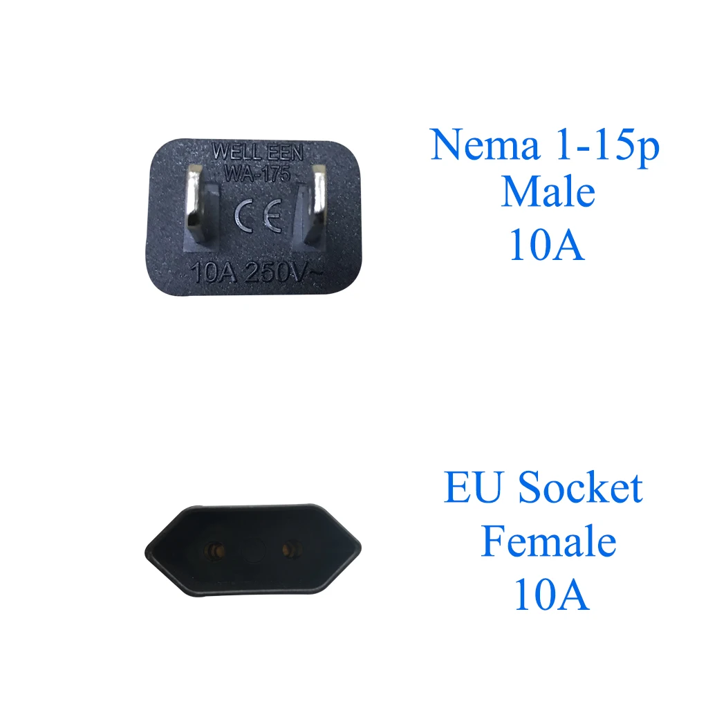 JORINDO Nema 1-15P TO EU USA Male to Europe 2Pin Female AC Adapter, Nema 1-15P to EU. Female AC Connector for European Travelers