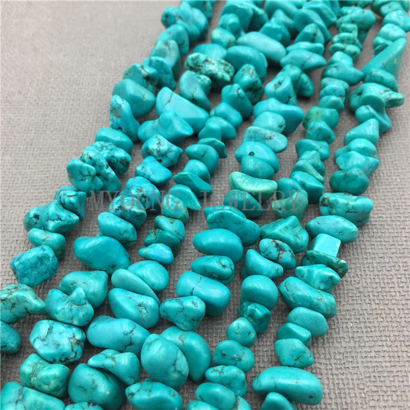 

Raw Blue Turquoises Beads, Gravel Howlite Nugget Beads, Semi Precious Stone For Jewelry MY0166