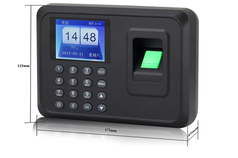 Fingerprint attendance machine U disk download easy to use With spare battery Blackout available English attendance machine