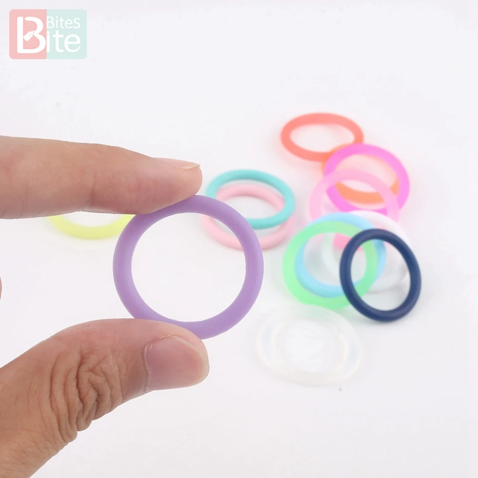 Bite Bites 10pcs Soother Clip Rubber Circle 22mm Silicone Ring Baby Attachment Baby Teether General Silicone Teether