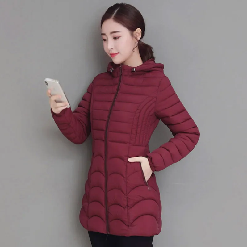 2022 Women Parkas Winter Down Cotton Jacket Thicken Warm Slim Hooded Outerwear Female Cotton Padded Coats Casual Outwear 445