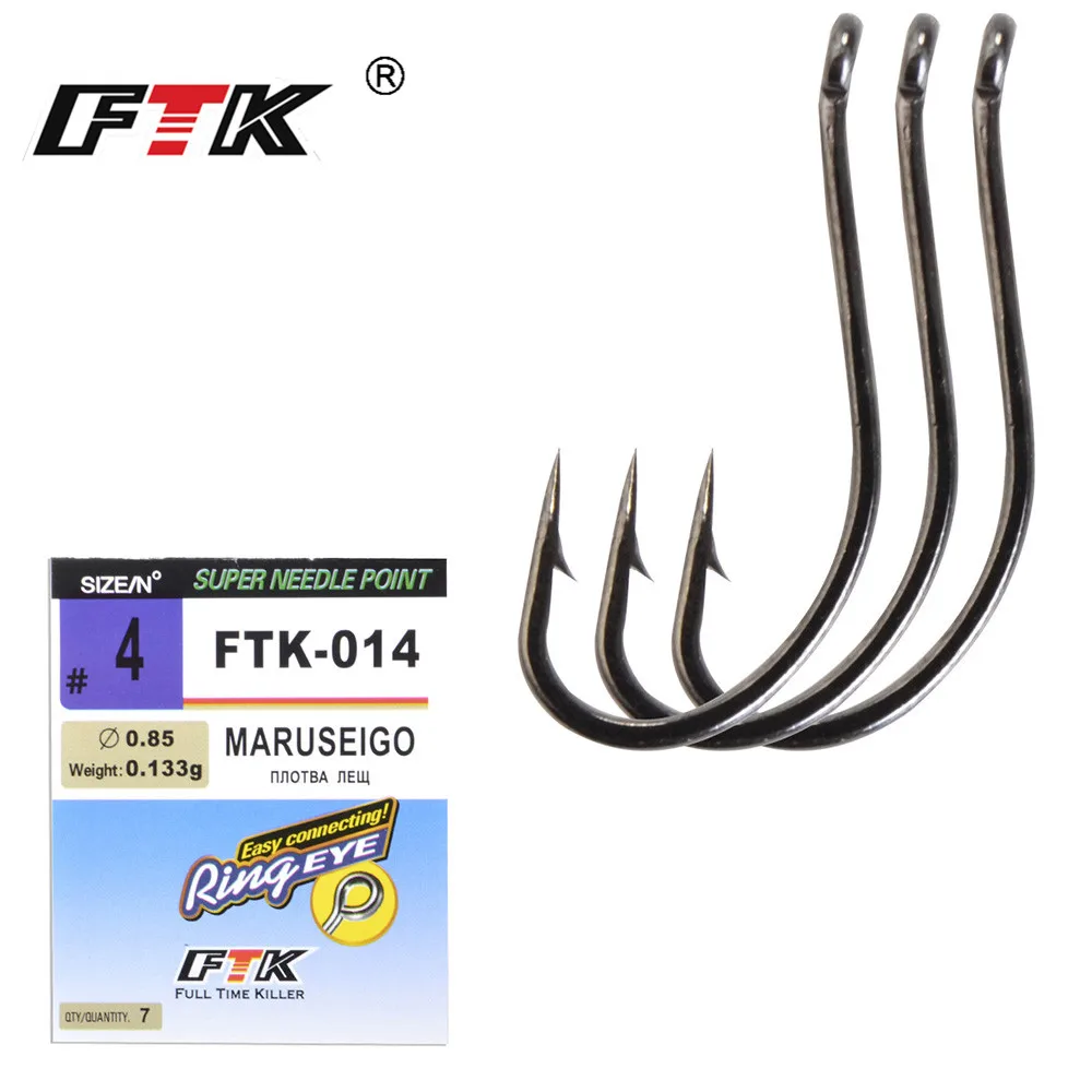 FTK MARUSEIGO Surf Fishing Hooks From Japan Eyed Ringed 7Pcs- 10Pcs  /Pack Size 4 -16 # High Carbon Steel Sharp Single Hooks