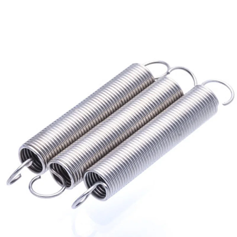 1pcs 1.5mm Wire diameter Stainless steel Open hooks Tension spring hook springs Outer diameter 10mm 110mm-200mm Length