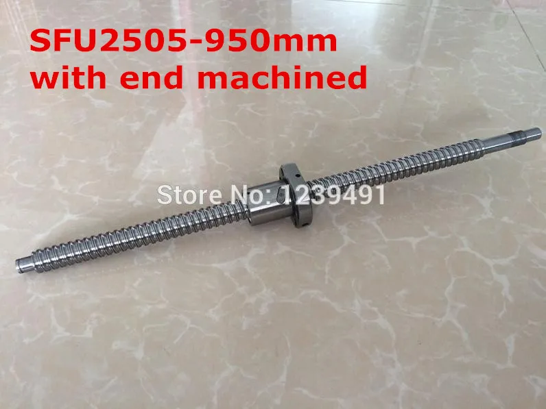 

1pc SFU2505- 950mm ball screw with nut according to BK20/BF20 end machined CNC parts