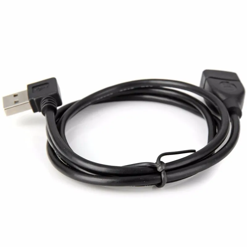 High Quality Reversible Design 100cm/1m USB 2.0 Left & Right Angled 90 Degree Male to Female Extension Cable