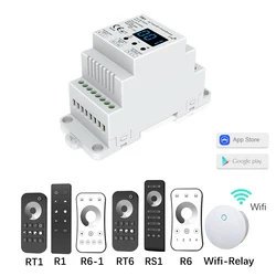 Ściemniacz LED 220V 230V 110V AC Triac bezprzewodowy wifi rf ściemniania przełącznik wciskany z 2.4G zdalna regulacja ściemniania przełącznik na szynę DIN żarówka ledowa