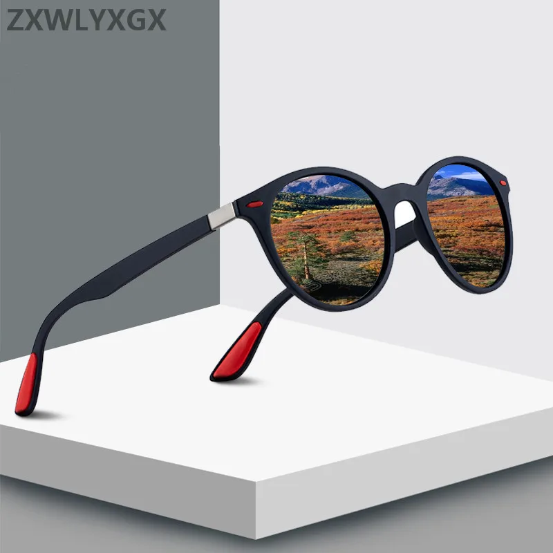 ZXWLYXGX DESIGN Classic Retro Rivet Polarized Sunglasses Men Women TR90 Legs Lighter Design Oval Frame UV400 Gafas De Sol