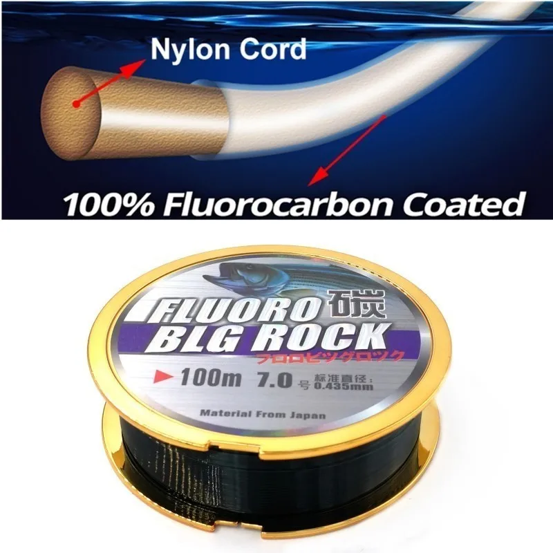 Mavllos Fluorocarbon Coating Nylon Line Fishing 100m Super Strong Leader Carbon Fiber Carp Monofilament Fly Fishing Line