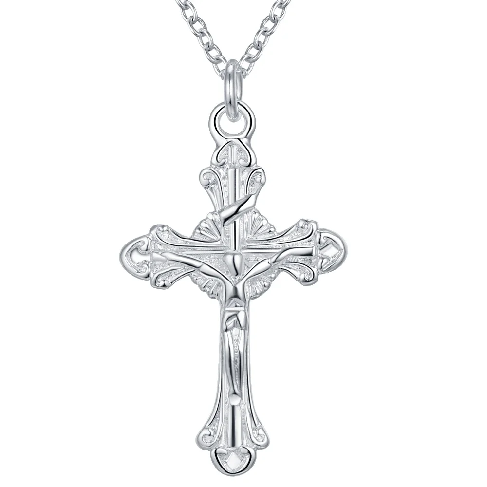 cross shiny bling sterling-silver-jewelry Necklace New Sale silver necklaces & pendants /NGSTXIOK ANLQRMGK