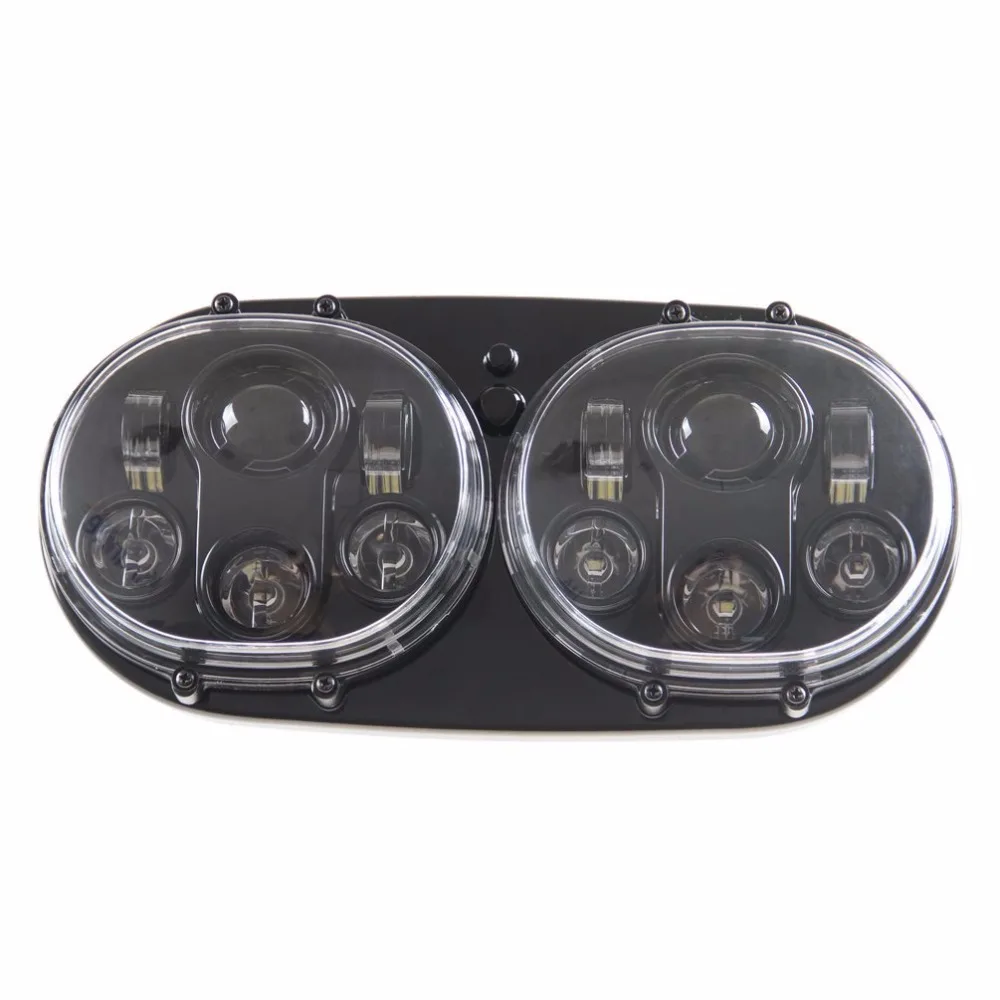 New Arrival H4 6 LED Dual Motorcycle Projector 7inch motorcycle Headlight For Road Glide