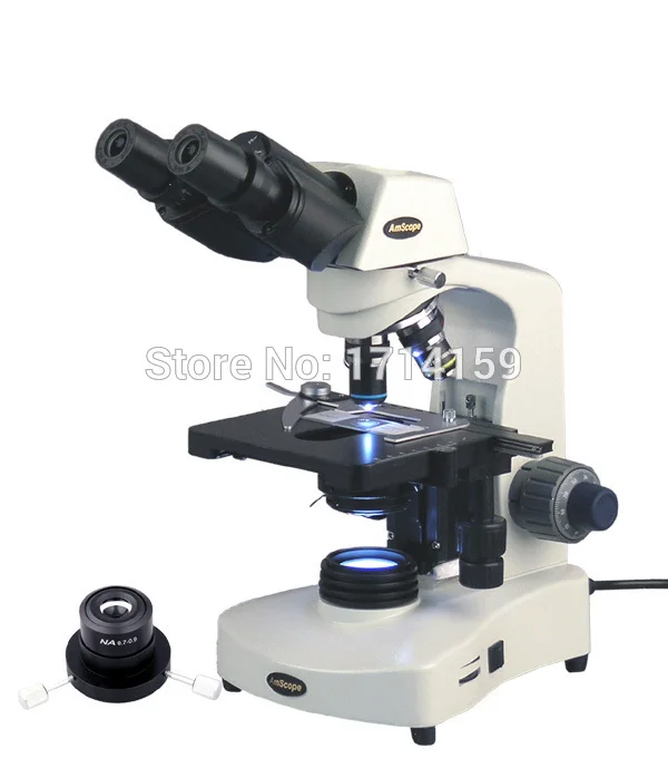 Microscópio Binocular com Luz Led Amscópio Microscópio Composto Biológico 40x2000x 3w com Campo Escurecido