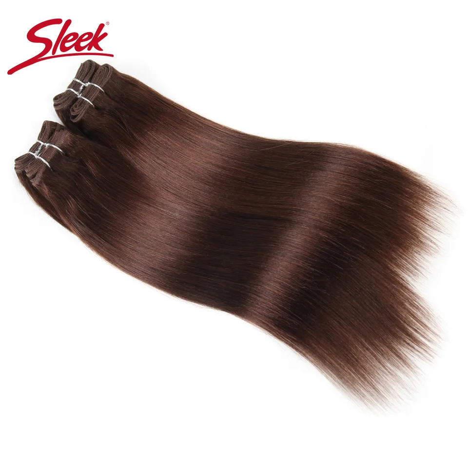 Sleek Natural Brazilian Yaki Straight Remy Extensão do cabelo, 100% Cabelo Humano, Vermelho 99J Brown, 4 # Cabelo, 190 gramas por pacote, 4 Pacotes Deal