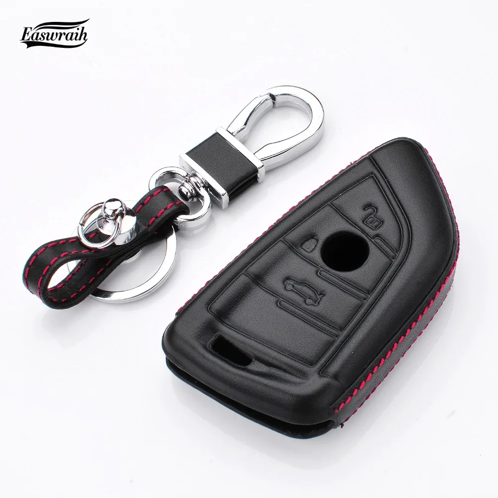 

Car 4D Genuine Leather Key Case Holder Cover For BMW X1 F48 X3 X4 X5 X6 730 750 F30 E90 E46 E34 E70 5 6 7 Series