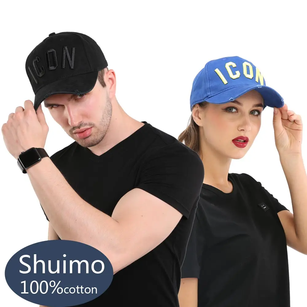 DSQICOND2 Хлопковые бейсболки Snapback DSQ с буквами Высококачественная кепка для мужчин и женщин Дизайн клиента ICON Логотип Шляпа Черная кепка